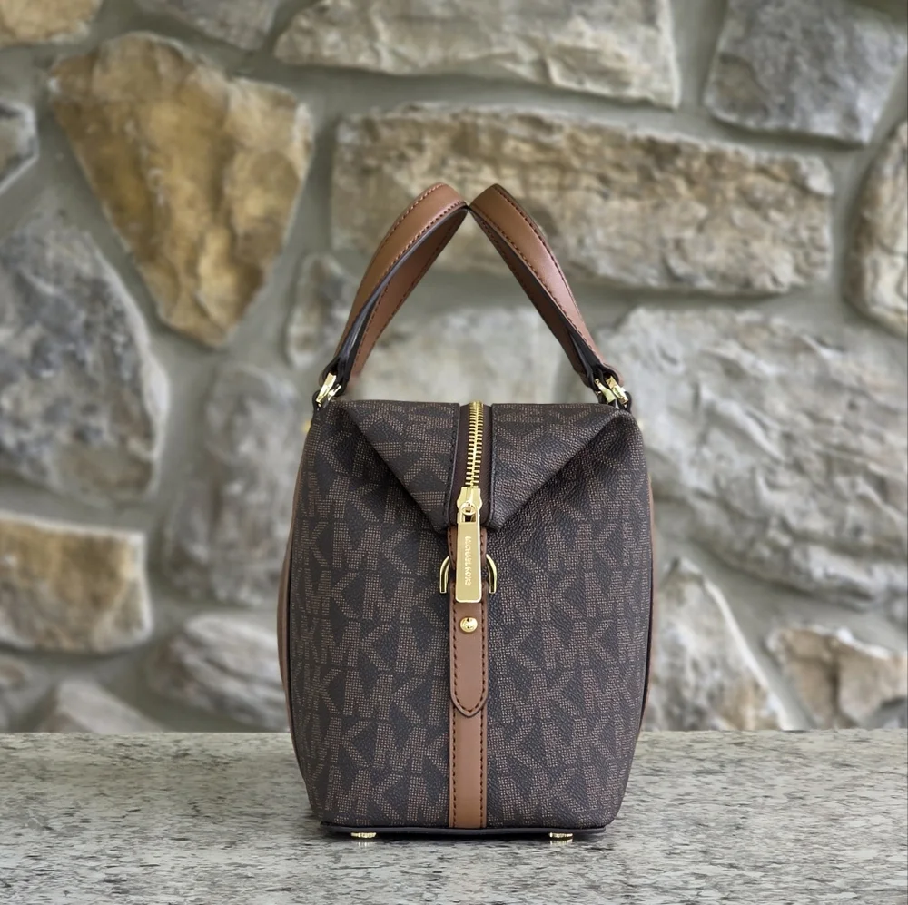 Michael Kors Beck Logo Medium Brown Satchel
